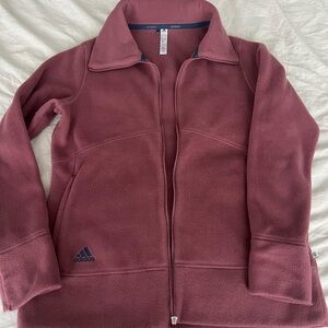 Adidas Burgundy Fleece Jacket